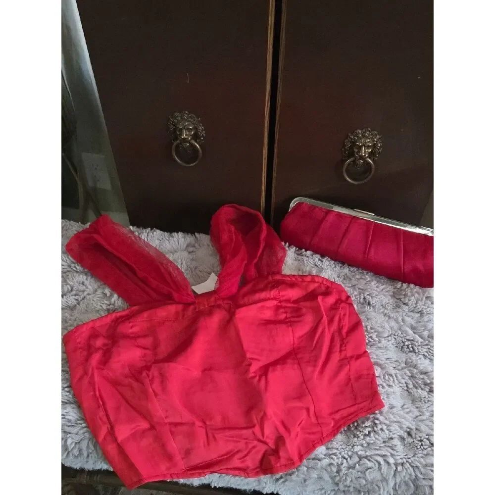 Red Women's Crop Tank Top